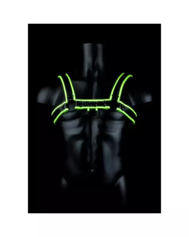 Harnais Chest Bulldog Glow in the Dark Ouch! by Shots Taille S/M-1