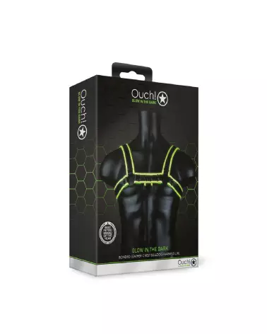 Image du harnais Chest Bulldog Glow in the Dark L/XL par Ouch! by Shots-2