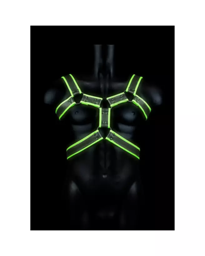 Harnais Body Armor Glow in the Dark S/M de Ouch! by Shots pour homme-1