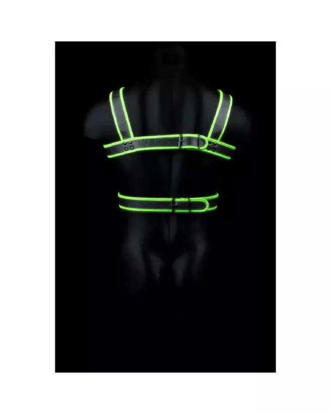Harnais Body Armor Glow in the Dark S/M de Ouch! by Shots pour homme-4