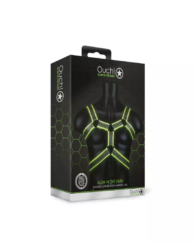 Harnais Body Armor L/XL phosphorescent Ouch! by Shots pour homme-2
