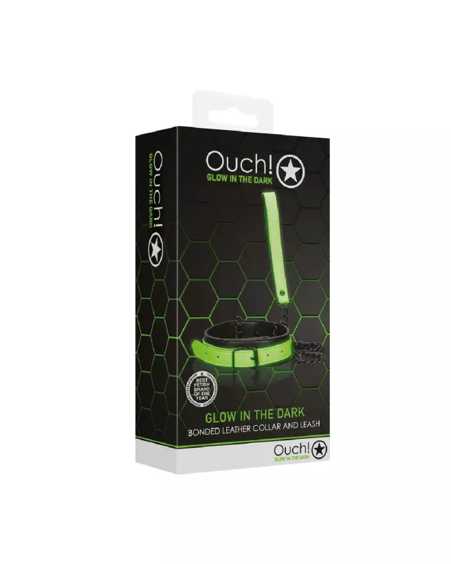 Collier et laisse phosphorescents pour chien Ouch! by Shots pour promenade nocturne sécurisée-2