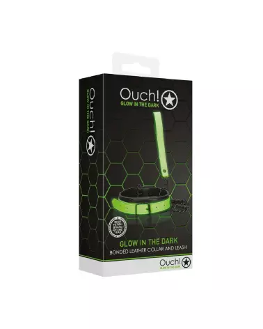 Collier et laisse phosphorescents pour chien Ouch! by Shots pour promenade nocturne sécurisée-2