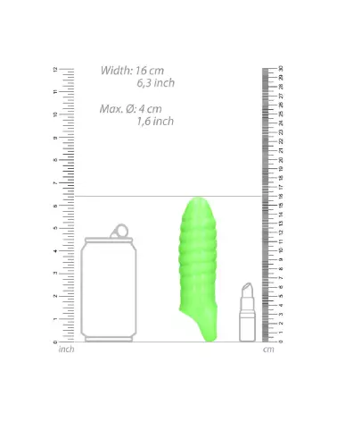 Swirl Thick Stretchy Penis Sheath Glow in the Dark par Ouch! Shots - Gaines pour Pénis-5