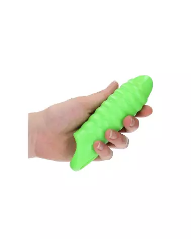 Swirl Thick Stretchy Penis Sheath Glow in the Dark par Ouch! Shots - Gaines pour Pénis-6