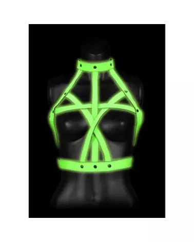 Image du Bra Harness Glow in the Dark par Ouch! by Shots en taille L/XL, parfait pour les soirées et festivals-1