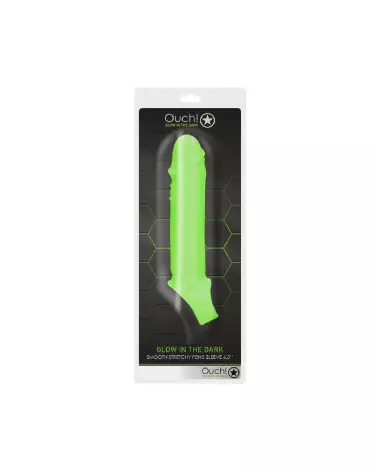 Gaine pénis lumineuse extensible Ouch! by Shots, effet glow in the dark-2