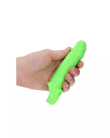 Gaine pénis lumineuse extensible Ouch! by Shots, effet glow in the dark-7