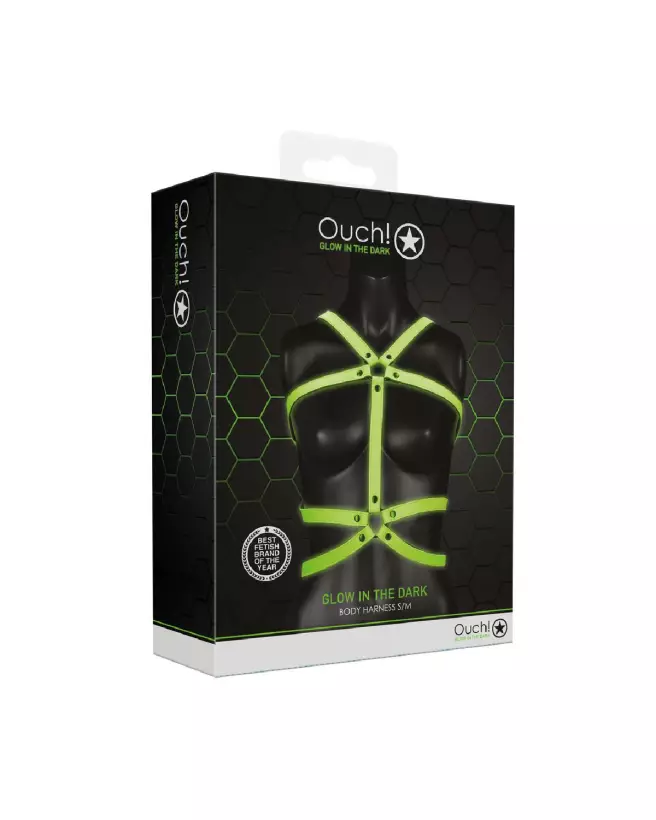 Harnais lumineux Body Armor S/M de Ouch! by Shots pour visibilité nocturne et sécurité-2