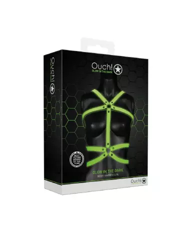 Harnais Body Armor phosphorescent Ouch! by Shots L/XL, sécurité et confort-2