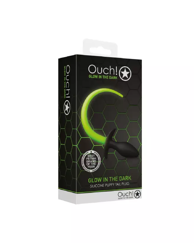 Puppy Tail Plug Glow in the Dark de Ouch! by Shots en action-2