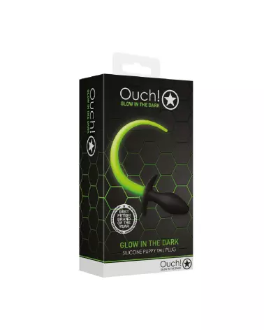 Puppy Tail Plug Glow in the Dark de Ouch! by Shots en action-2