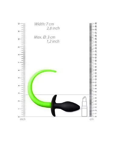 Puppy Tail Plug Glow in the Dark de Ouch! by Shots en action-5
