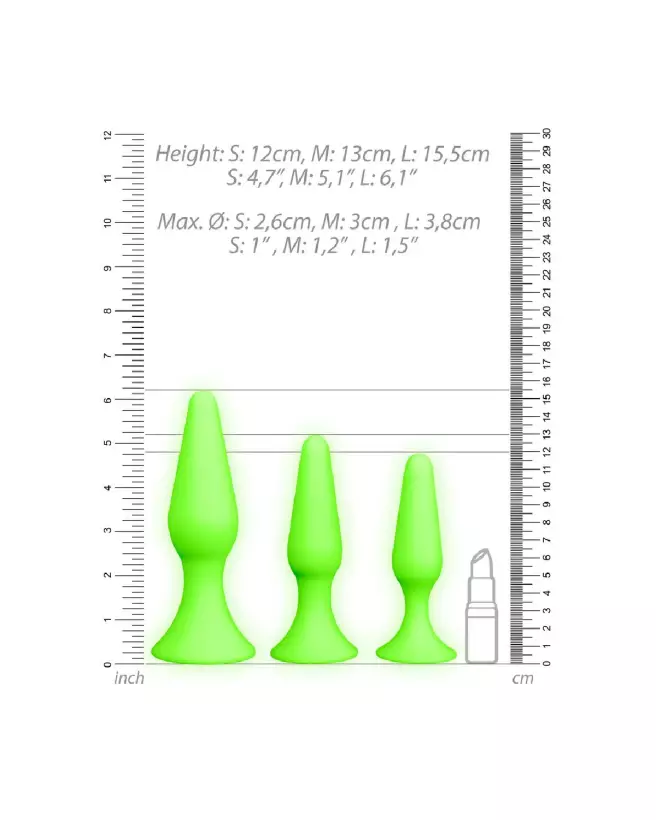 Set Butt Plug Lumineux Ouch! by Shots pour exploration anale-5
