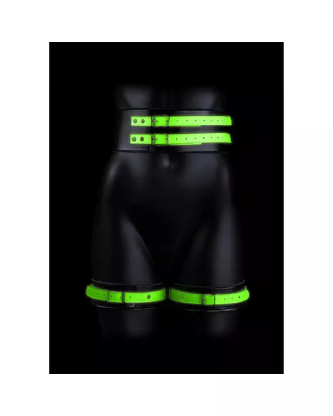 Harnais phosphorescent Ouch! by Shots avec menottes et ceinture taille S/M-1