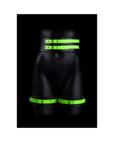 Harnais phosphorescent Ouch! by Shots avec menottes et ceinture taille S/M-1