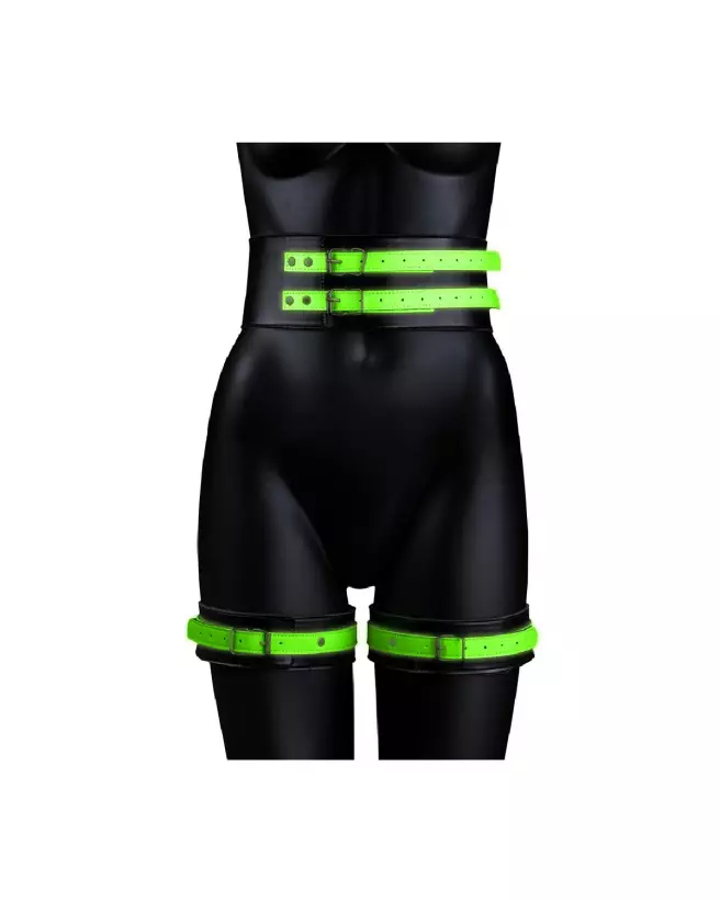 Harnais phosphorescent Ouch! by Shots avec menottes et ceinture taille S/M-4
