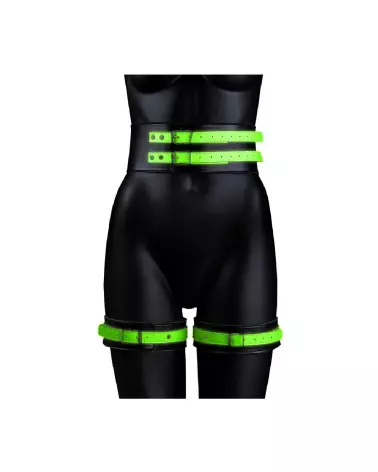 Harnais phosphorescent Ouch! by Shots avec menottes et ceinture taille S/M-4