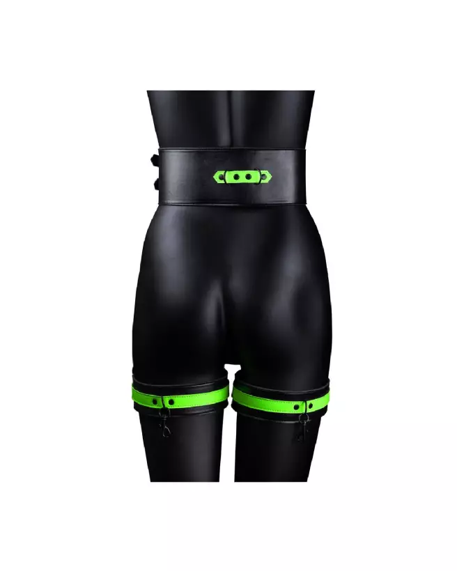 Harnais phosphorescent Ouch! by Shots avec menottes et ceinture taille S/M-5