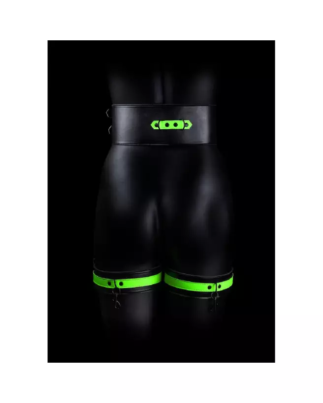 Harnais phosphorescent Ouch! by Shots avec menottes et ceinture taille S/M-6