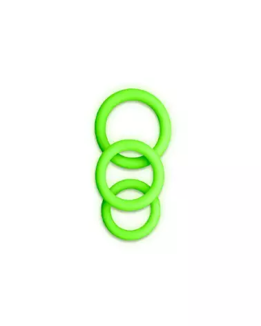 Cockring Set Glow in the Dark de Ouch! by Shots - Ensemble de 3 Anneaux-4