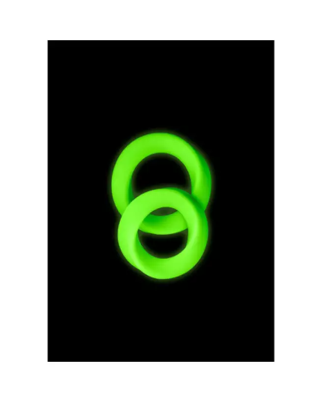 Cockring Set Glow in the Dark de Ouch! by Shots pour endurance et plaisir-1