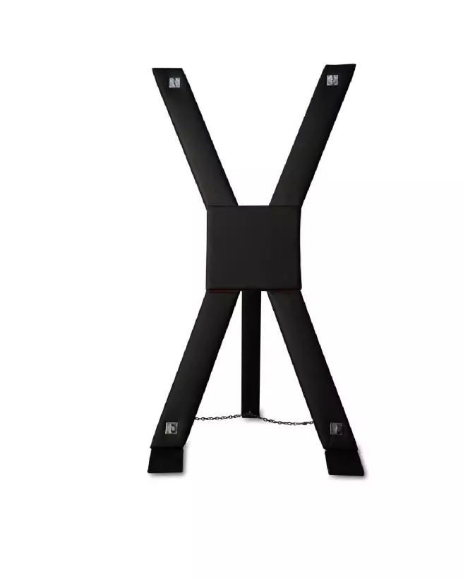 BDSM Bondage Crotch en similicuir noir avec bordure rouge de Ouch! by Shots-2