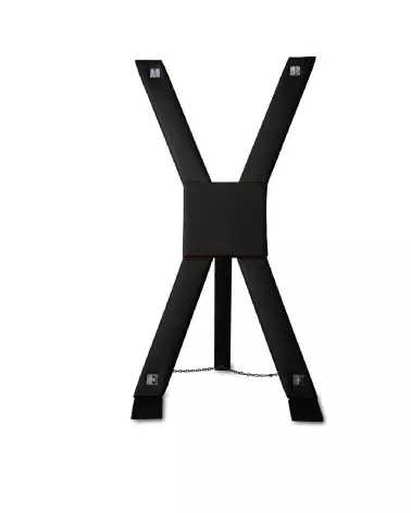 BDSM Bondage Crotch en similicuir noir avec bordure rouge de Ouch! by Shots-2