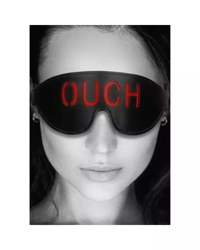 Masque en cuir bondé Ouch! pour jeux BDSM et soumission-1