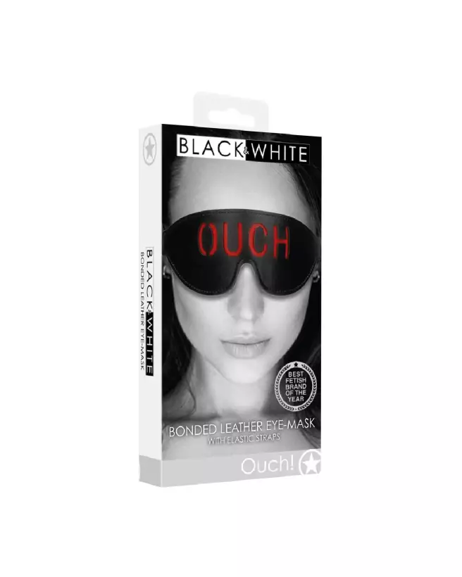 Masque en cuir bondé Ouch! pour jeux BDSM et soumission-2