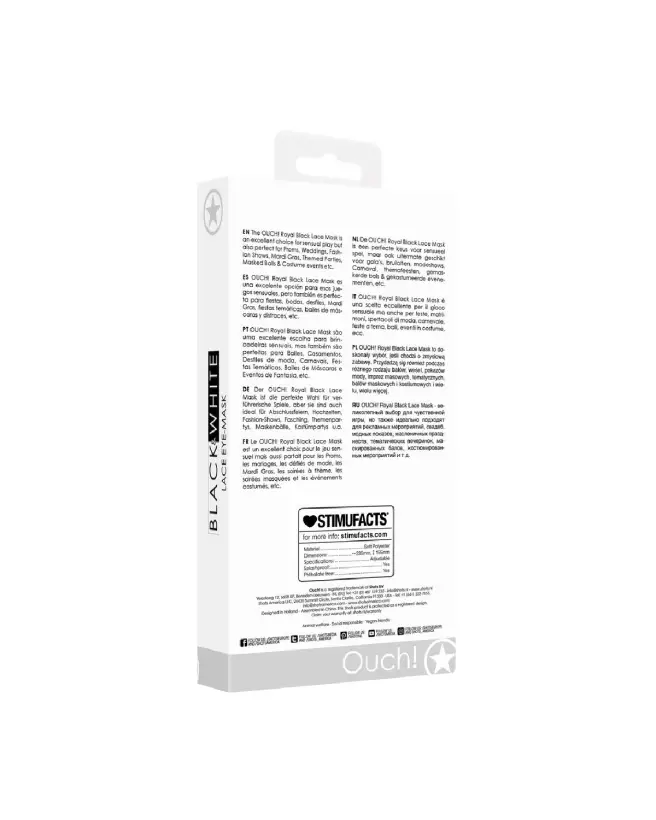Masque Royal en dentelle de Ouch! by Shots, accessoire BDSM élégant-3