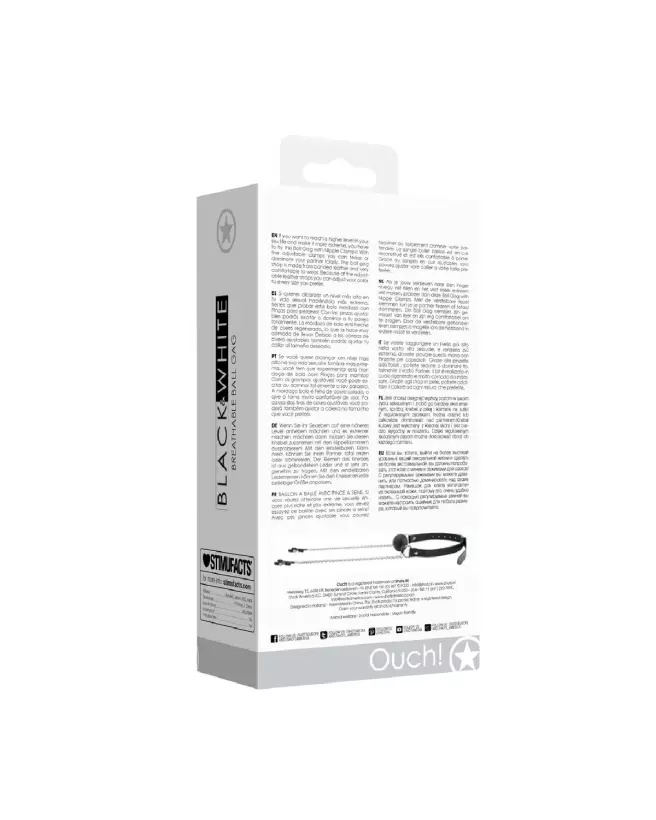 Baillon respirant Ouch! with Nipple Clamps pour jeux de soumission et plaisir BDSM-3