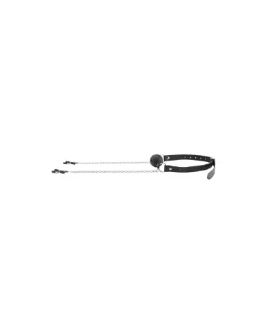 Baillon respirant Ouch! with Nipple Clamps pour jeux de soumission et plaisir BDSM-5