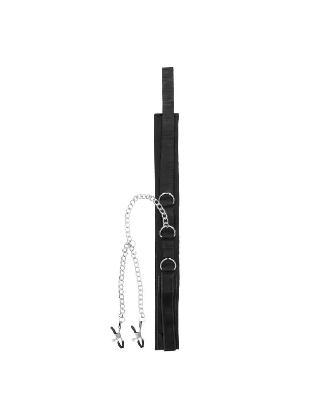 Collier Velcro Ouch! by Shots avec Pinces à Tétons pour jeux BDSM-6