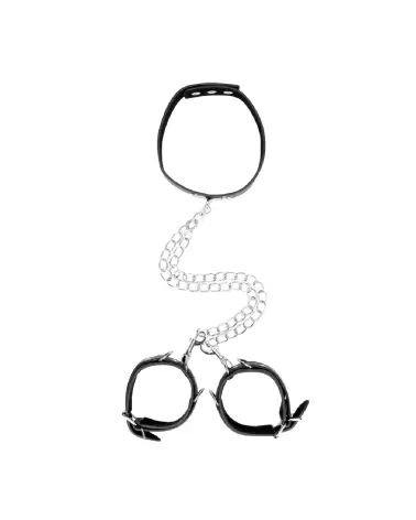Collier et Menottes en Cuir Ouch! by Shots pour BDSM-5