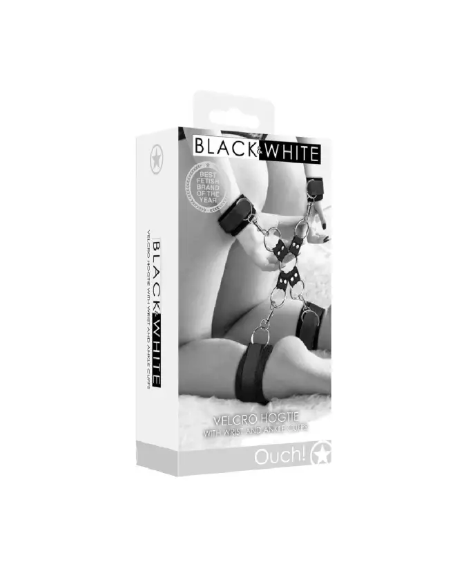 Menottes Velcro Hogtie Ouch! by Shots avec attaches pour mains et chevilles pour bondage-2