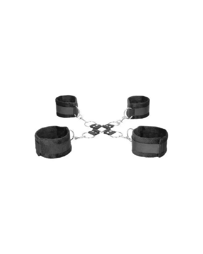 Menottes Velcro Hogtie Ouch! by Shots avec attaches pour mains et chevilles pour bondage-5
