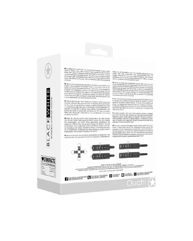 Hogtie en cuir bondé avec menottes Ouch! by Shots pour mains et chevilles-3