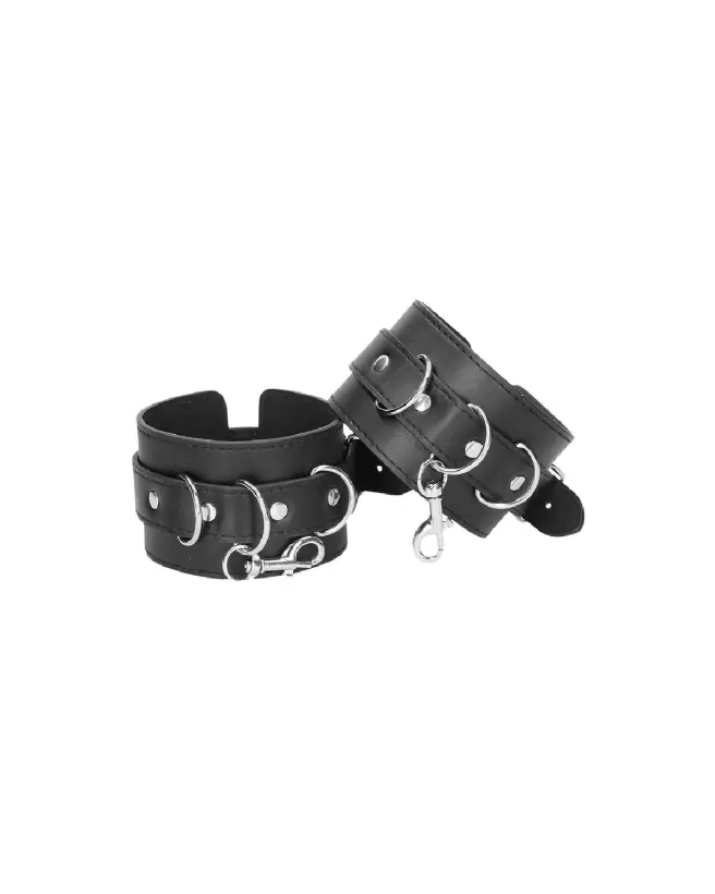 Hogtie en cuir bondé avec menottes Ouch! by Shots pour mains et chevilles-6