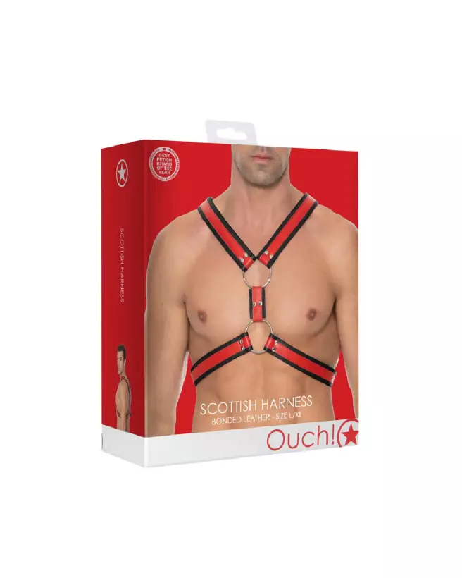 Harnais en cuir écossais Ouch! by Shots pour homme taille L/XL-2