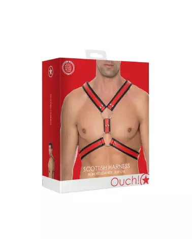 Harnais en cuir écossais Ouch! by Shots pour homme taille L/XL-2