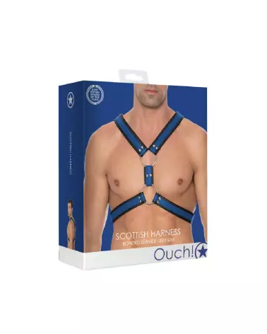 Harnais en cuir écossais Ouch! by Shots taille S/M pour homme-2