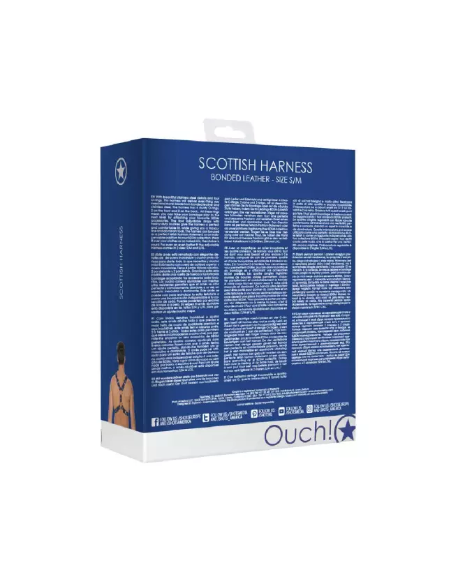 Harnais en cuir écossais Ouch! by Shots taille S/M pour homme-3