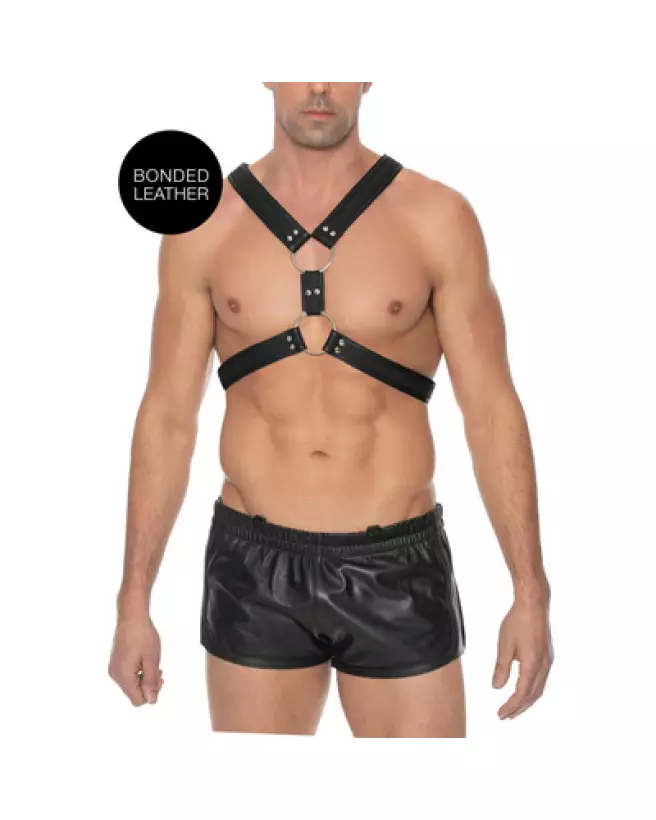 Harnais en cuir écossais Ouch! by Shots taille S/M pour homme-1