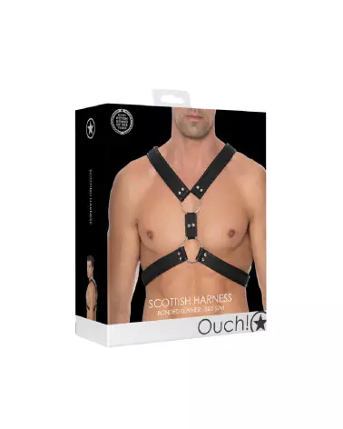 Harnais en cuir écossais Ouch! by Shots taille S/M pour homme-2