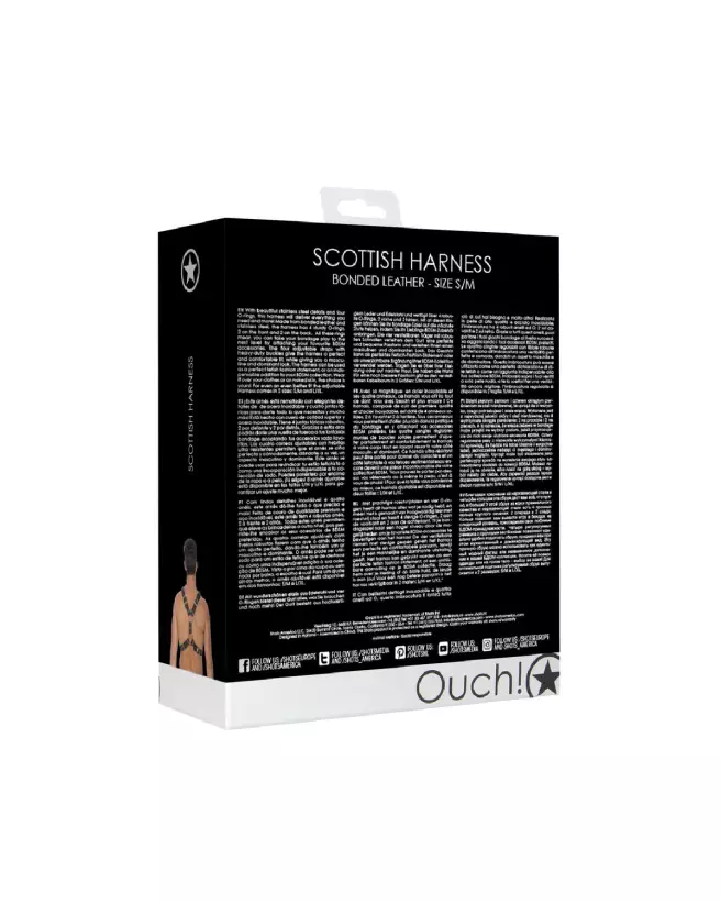 Harnais en cuir écossais Ouch! by Shots taille S/M pour homme-3