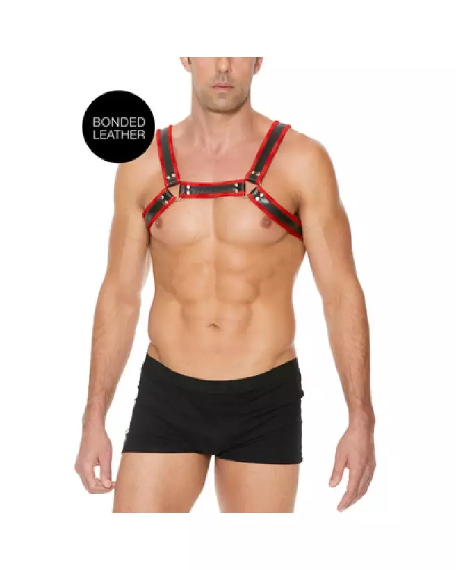 Harnais en cuir Ouch! by Shots pour homme, taille S/M avec boucles ajustables-1