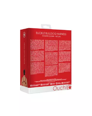 Harnais en cuir Ouch! by Shots pour homme, taille S/M avec boucles ajustables-3
