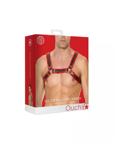 Harnais Bulldog en cuir Ouch! by Shots L/XL avec boucles ajustables-2