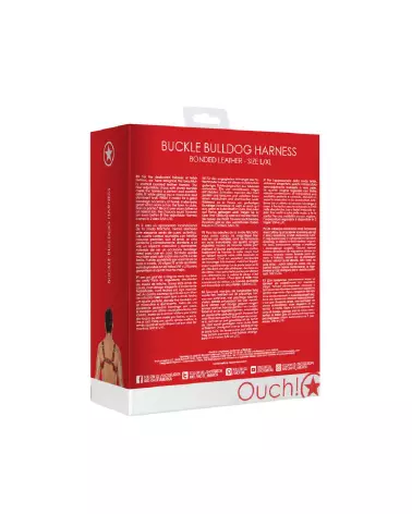 Harnais Bulldog en cuir Ouch! by Shots L/XL avec boucles ajustables-3